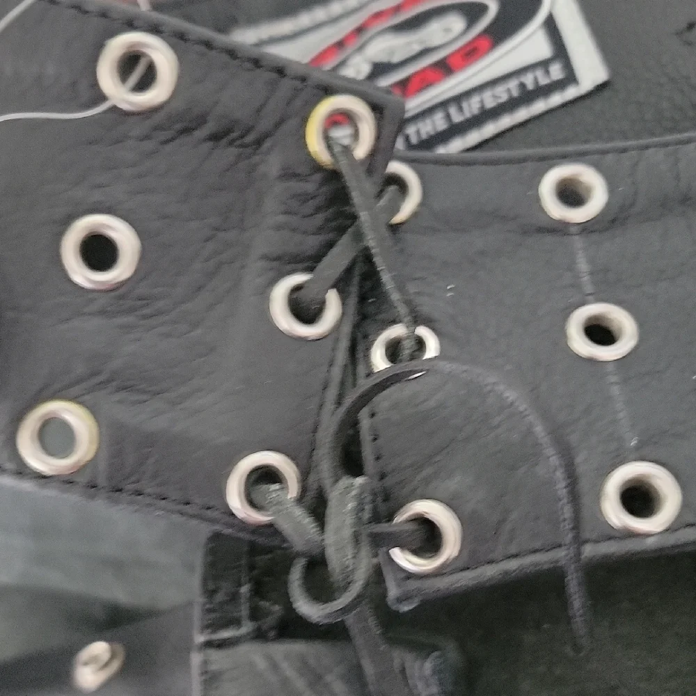 Black Leather Riding Chaps - Picture 9 of 12